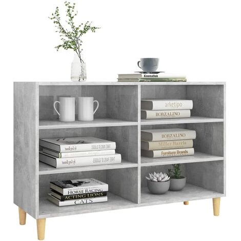 INLIFE Buffet Gris Béton 103,5x35x70 Cm Aggloméré - Gris 3 INLIFE Buffet Gris Béton 103,5x35x70 Cm Aggloméré - Gris – Image 3