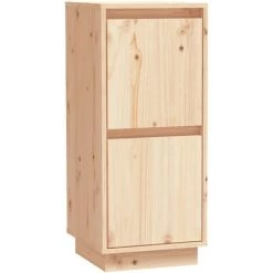 INLIFE Buffets 2 Pcs 31,5x34x75 Cm Bois Massif De Pin - Brun -Buffet et enfilade Soldes 58691426 4