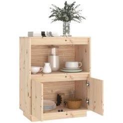INLIFE Buffet 60x34x75 Cm Bois Massif De Pin - Brun 8 INLIFE Buffet 60x34x75 Cm Bois Massif De Pin - Brun -Buffet et enfilade Soldes 58691470 4