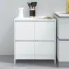 INLIFE Buffet Blanc Brillant 70x41x75 Cm Aggloméré - Blanc