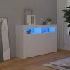 INLIFE Buffet Avec Lumières LED Blanc 115,5x30x75 Cm - Blanc