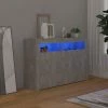 INLIFE Buffet Avec Lumières LED Gris Béton 115,5x30x75 Cm - Gris