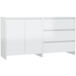 INLIFE Buffets 2 Pcs Blanc Brillant Bois D'ingénierie - Blanc 6 INLIFE Buffets 2 Pcs Blanc Brillant Bois D'ingénierie - Blanc -Buffet et enfilade Soldes 58692117 2