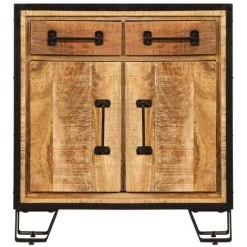 INLIFE Buffet 65 X 30 X 70 Cm Bois De Manguier Massif - Brun -Buffet et enfilade Soldes 58692121 4