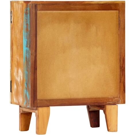 INLIFE Buffet Sculpté à La Main 60x30x75cm Bois De Récupération Massif - Multicolore 3 INLIFE Buffet Sculpté à La Main 60x30x75cm Bois De Récupération Massif - Multicolore – Image 3
