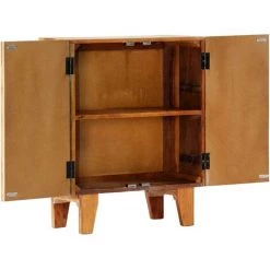 INLIFE Buffet Sculpté à La Main 60x30x75cm Bois De Récupération Massif - Multicolore 8 INLIFE Buffet Sculpté à La Main 60x30x75cm Bois De Récupération Massif - Multicolore -Buffet et enfilade Soldes 58692142 4