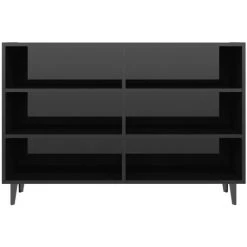 INLIFE Buffet Noir Brillant 103,5x35x70 Cm Aggloméré - Noir -Buffet et enfilade Soldes 58692305 4