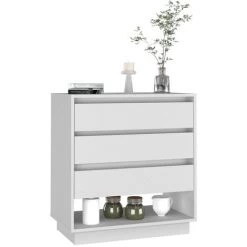 INLIFE Buffet Blanc 70x41x75 Cm Aggloméré - Blanc -Buffet et enfilade Soldes 58692327 4