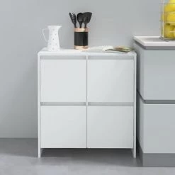 INLIFE Buffet Blanc 70x41x75 Cm Aggloméré - Blanc