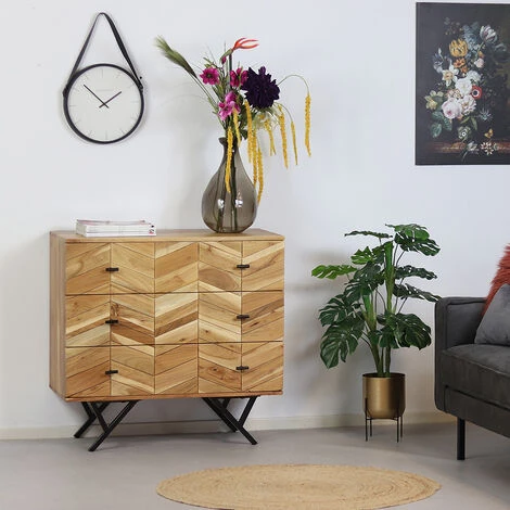 DIMEHOUSE Hunter Buffet Industriel Bois 90x40x85 Cm - Marron, Noir 1 DIMEHOUSE Hunter Buffet Industriel Bois 90x40x85 Cm - Marron, Noir