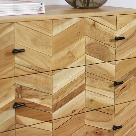 DIMEHOUSE Hunter Buffet Industriel Bois 90x40x85 Cm - Marron, Noir 4 DIMEHOUSE Hunter Buffet Industriel Bois 90x40x85 Cm - Marron, Noir – Image 4