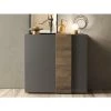VENTE-UNIQUE.COM Buffet Haut - 2 Portes - Anthracite Et Naturel - CAYNO - Gris Anthracite