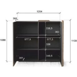 VENTE-UNIQUE.COM Buffet Haut - 2 Portes - Anthracite Et Naturel - CAYNO - Gris Anthracite -Buffet et enfilade Soldes 58883375 4