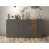 VENTE-UNIQUE.COM Buffet - 3 Portes - Anthracite Et Naturel - CAYNO - Gris Anthracite