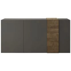 VENTE-UNIQUE.COM Buffet - 3 Portes - Anthracite Et Naturel - CAYNO - Gris Anthracite -Buffet et enfilade Soldes 58883428 4