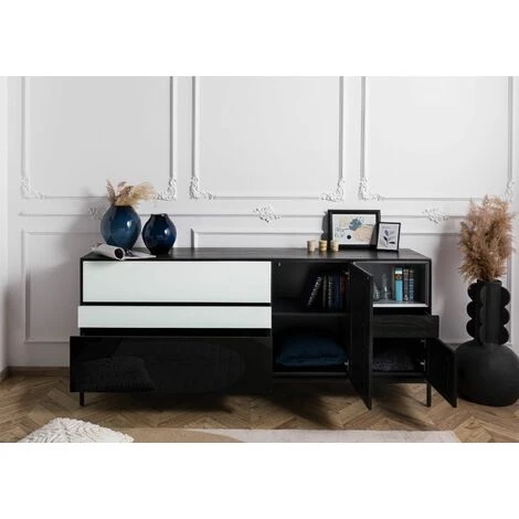 MASSIVMOEBEL24.DE Buffet 200x45x85 Bois De Manguier Gris Huilé CHICAGO # 205 - Gris 3 MASSIVMOEBEL24.DE Buffet 200x45x85 Bois De Manguier Gris Huilé CHICAGO # 205 - Gris – Image 3