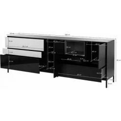 MASSIVMOEBEL24.DE Buffet 240x45x85 Bois De Manguier Gris Huilé CHICAGO # 206 - Gris -Buffet et enfilade Soldes 58997614 3