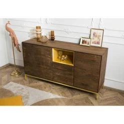 MASSIVMOEBEL24.DE Buffet 160x45x85 Bois De Manguier Marron Huilé CHICAGO # 104 - Brun -Buffet et enfilade Soldes 58997619 2