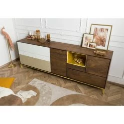 MASSIVMOEBEL24.DE Buffet 240x45x85 Bois De Manguier Marron Huilé CHICAGO # 106 - Brun -Buffet et enfilade Soldes 58997620 2