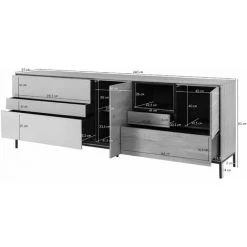 MASSIVMOEBEL24.DE Buffet 240x45x85 Bois De Manguier Marron Huilé CHICAGO # 106 - Brun -Buffet et enfilade Soldes 58997620 4