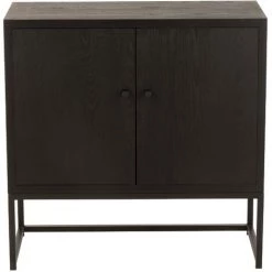 LES TENDANCES Meuble De Rangement Bois Noir Arthur L 80 Cm -Buffet et enfilade Soldes 59082203 3