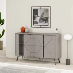 COTECOSY Buffet Bas Santos 123cm Bois Taupe - Taupe -Buffet et enfilade Soldes 59102465 3