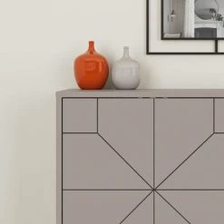 COTECOSY Buffet Bas Santos 123cm Bois Taupe - Taupe -Buffet et enfilade Soldes 59102465 5