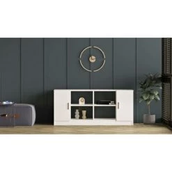 COTECOSY Buffet Contemporain Busymo Blanc - Blanc -Buffet et enfilade Soldes 59103814 5