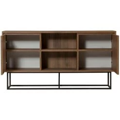 COTECOSY Buffet 2 Portes Et 2 étagères Stela 140x72cm Métal Noir Et Bois Naturel - Bois 8 COTECOSY Buffet 2 Portes Et 2 étagères Stela 140x72cm Métal Noir Et Bois Naturel - Bois -Buffet et enfilade Soldes 59104403 4