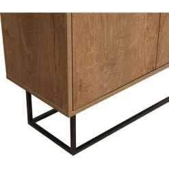 COTECOSY Buffet 2 Portes Stela 90x72cm Style Industriel Métal Noir Et Bois Naturel - Bois 7 COTECOSY Buffet 2 Portes Stela 90x72cm Style Industriel Métal Noir Et Bois Naturel - Bois -Buffet et enfilade Soldes 59104801 3