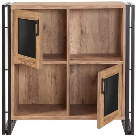 COTECOSY Buffet Bas 2 Portes Colisart L89xH89cm Métal Noir Et Bois Naturel - Bois / Noir 5 COTECOSY Buffet Bas 2 Portes Colisart L89xH89cm Métal Noir Et Bois Naturel - Bois / Noir – Image 5