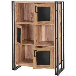 COTECOSY Buffet Haut 3 Portes Colisart L89xH127cm Métal Noir Et Bois Naturel - Bois / Noir 8 COTECOSY Buffet Haut 3 Portes Colisart L89xH127cm Métal Noir Et Bois Naturel - Bois / Noir -Buffet et enfilade Soldes 59104815 4