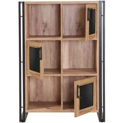 COTECOSY Buffet Haut 3 Portes Colisart L89xH127cm Métal Noir Et Bois Naturel - Bois / Noir 9 COTECOSY Buffet Haut 3 Portes Colisart L89xH127cm Métal Noir Et Bois Naturel - Bois / Noir -Buffet et enfilade Soldes 59104815 5