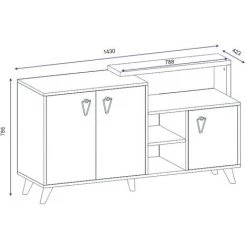 COTECOSY Buffet Bas 3 Portes Et 3 étagères Devasi 143cm Bois Et Anthracite - Bois / Gris 9 COTECOSY Buffet Bas 3 Portes Et 3 étagères Devasi 143cm Bois Et Anthracite - Bois / Gris -Buffet et enfilade Soldes 59104832 5