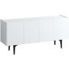 COTECOSY Buffet Bas 4 Portes Lawny 150cm Blanc - Blanc