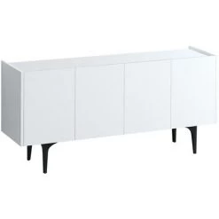 COTECOSY Buffet Bas 4 Portes Lawny 150cm Blanc - Blanc