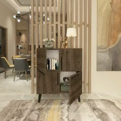 COTECOSY Buffet Bas 4 Portes Opal 70cm Noir Et Bois Foncé - Bois 7 COTECOSY Buffet Bas 4 Portes Opal 70cm Noir Et Bois Foncé - Bois -Buffet et enfilade Soldes 59105472 3