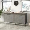COTECOSY Buffet Teylor 4 Portes Battantes Bois Chêne Clair Et Gris Mat - Gris