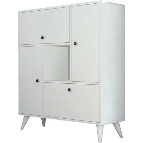 COTECOSY Buffet Haut Kamut L120xH105cm Blanc - Blanc 1 COTECOSY Buffet Haut Kamut L120xH105cm Blanc - Blanc