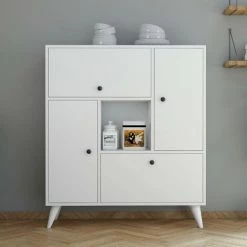 COTECOSY Buffet Haut Kamut L120xH105cm Blanc - Blanc 7 COTECOSY Buffet Haut Kamut L120xH105cm Blanc - Blanc -Buffet et enfilade Soldes 59106028 3