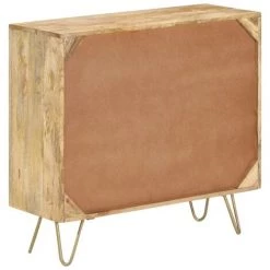 INLIFE Buffet 80x30x75 Cm Bois De Manguier Solide - Brun -Buffet et enfilade Soldes 59171247 5