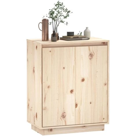 INLIFE Buffet 60x34x75 Cm Bois Massif De Pin 4 INLIFE Buffet 60x34x75 Cm Bois Massif De Pin – Image 4