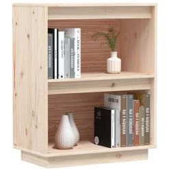 INLIFE Armoire Console 60x34x75 Cm Bois De Pin Solide -Buffet et enfilade Soldes 59171481 4