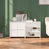 INLIFE Buffets 2 Pcs Blanc Bois D'ingénierie - Blanc