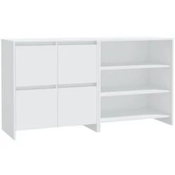 INLIFE Buffets 2 Pcs Blanc Bois D'ingénierie - Blanc 6 INLIFE Buffets 2 Pcs Blanc Bois D'ingénierie - Blanc -Buffet et enfilade Soldes 59171835 2