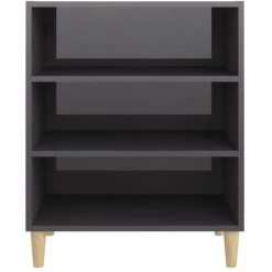 INLIFE Buffet Gris Brillant 57x35x70 Cm Aggloméré - Gris -Buffet et enfilade Soldes 59171931 4