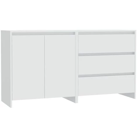 INLIFE Buffets 2 Pcs Blanc Bois D'ingénierie - Blanc 2 INLIFE Buffets 2 Pcs Blanc Bois D'ingénierie - Blanc – Image 2