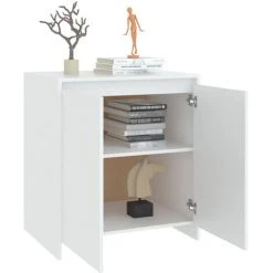 INLIFE Buffet Blanc 70x40x73,5 Cm Aggloméré - Blanc -Buffet et enfilade Soldes 59172200 5