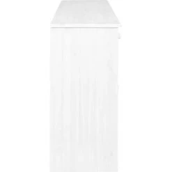 INLIFE Buffet 6 Tiroirs Blanc 113x35x73 Cm Bois De Pin Massif - Blanc -Buffet et enfilade Soldes 59172870 5