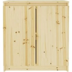 INLIFE Armoire Latérale 60x36x65 Cm Bois De Sapin Massif - Brun -Buffet et enfilade Soldes 59172992 3